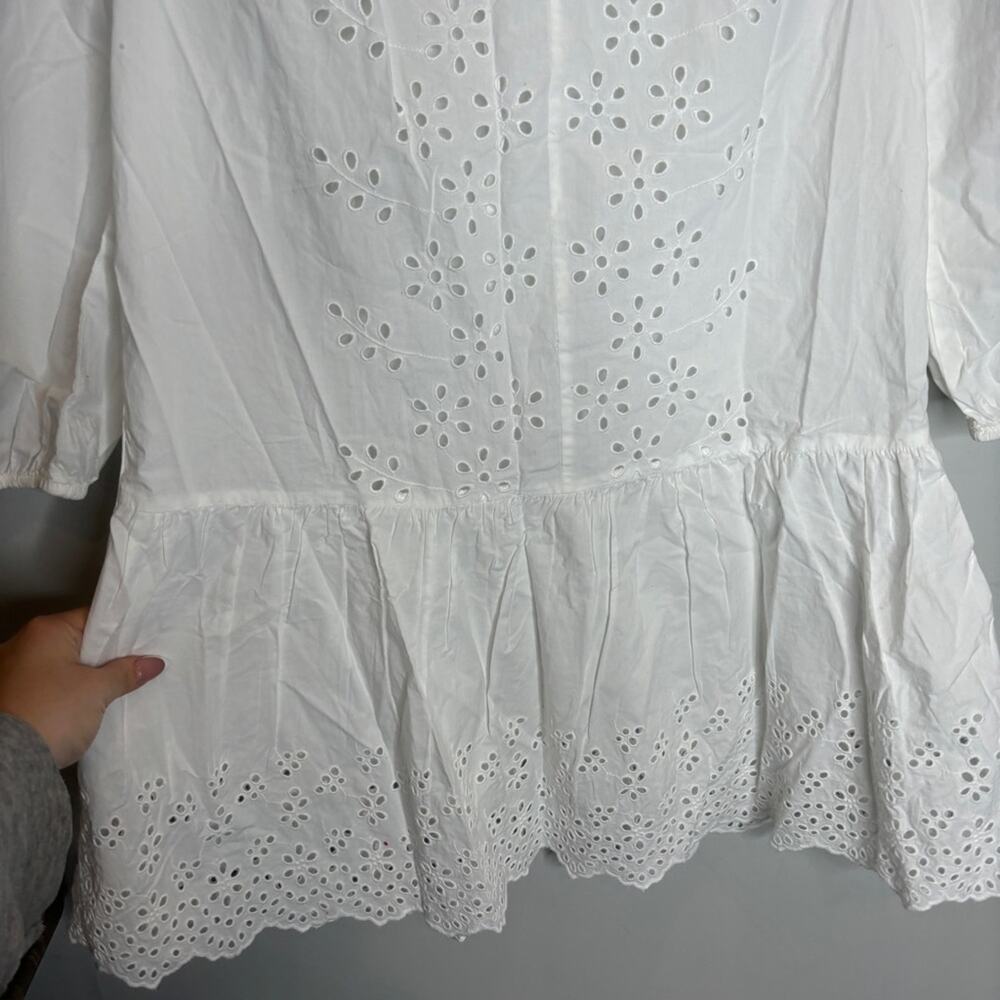 NWT Gap Cotton Eyelet Mini Dress White - Picture 8 of 12